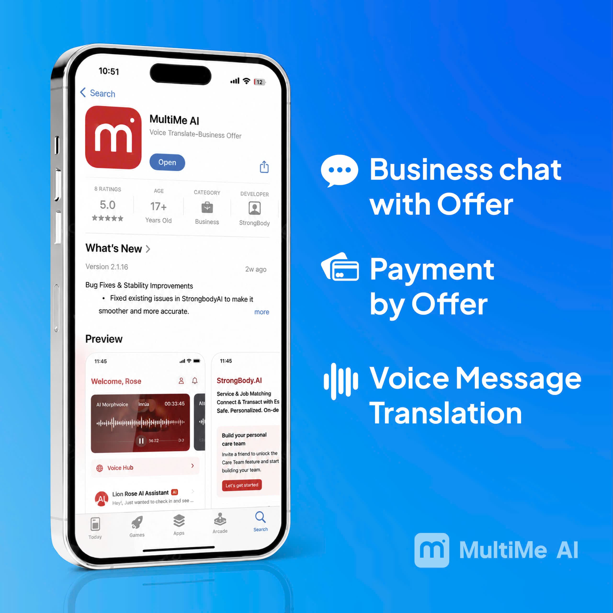Business im Chat mit Sprachübersetzung